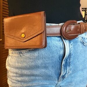 Coach vintage British tan Bridle belt #3922/clutch #4845 set